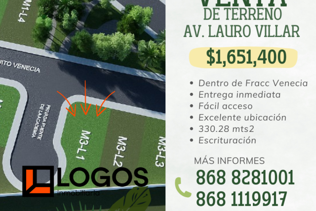 TERRENO EN FRACC VENECIA